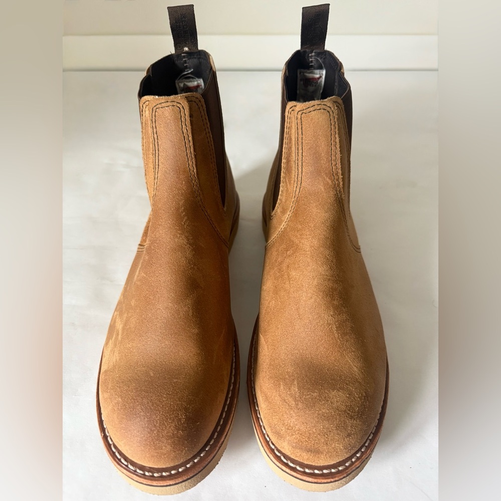Men's Chelsea Work Boots in Tan Suede